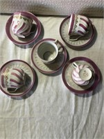 KAHLA made in Germany tea cups w/matching plates