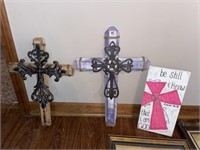 2 Cross Plaques +  Canvas Cross Plaque