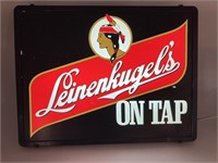 Leinenkugel’s lighted beer sign and 4 cardboard