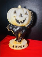Vintage Halloween Jack-O-Lantern / Cat Blow Mold
