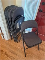 6- Fabric Folding Chairs- NICE condition