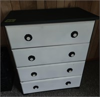 Four-Drawer Black & White Dresser