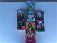 4 x Barbie doll Christmas, Mermaids etc