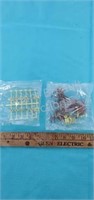 Two pouches assorted Bachmann train accessories -