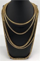 5 Gold Tone Necklaces