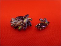 Mismatch Sherman Purple Crystal Earrings