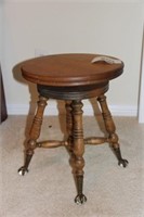 wood claw foot piano stool