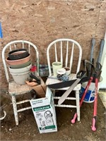Gardening Pots & Tools, Chairs, Misc