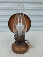 Copper electrified lamp, works 13"