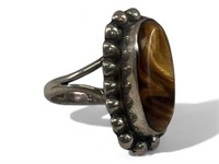 Mexico .925 Silver Tiger eye Ring