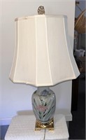 Vintage Chinoiserie Porcelain & Brass Table Lamp
