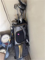 Golf bag, and golf clubs