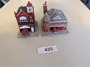 (2) Danbury Mint Fire House Figurines