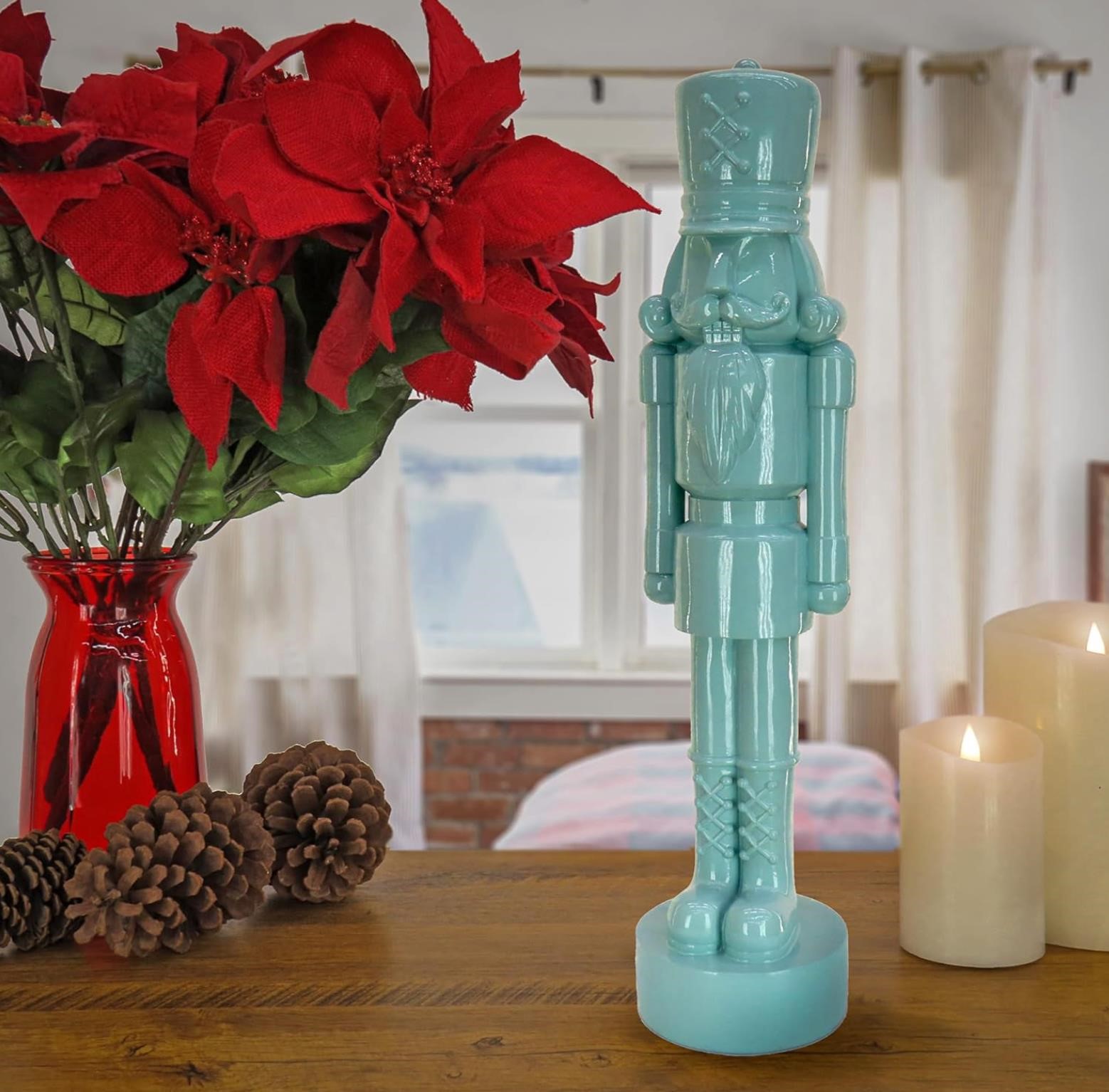 Icy Blue Resin Nut Cracker  Christmas  18in