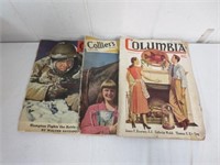 (3) 1940's Large Magazines Packed With Great Ads &