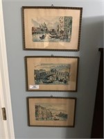 Set of 3 Artist Signed Watercolors