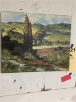Oil on canvas rural scene