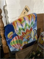 Handmade yarn hot air balloon tapestry