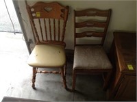 2 Wood Chairs w/ Cushions
