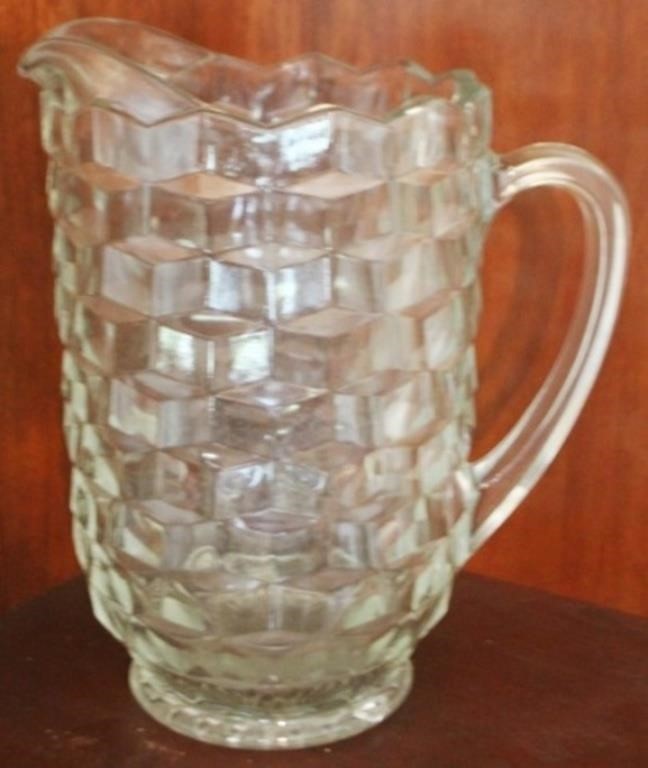 Fostoria American Pitcher - 8.5" tall