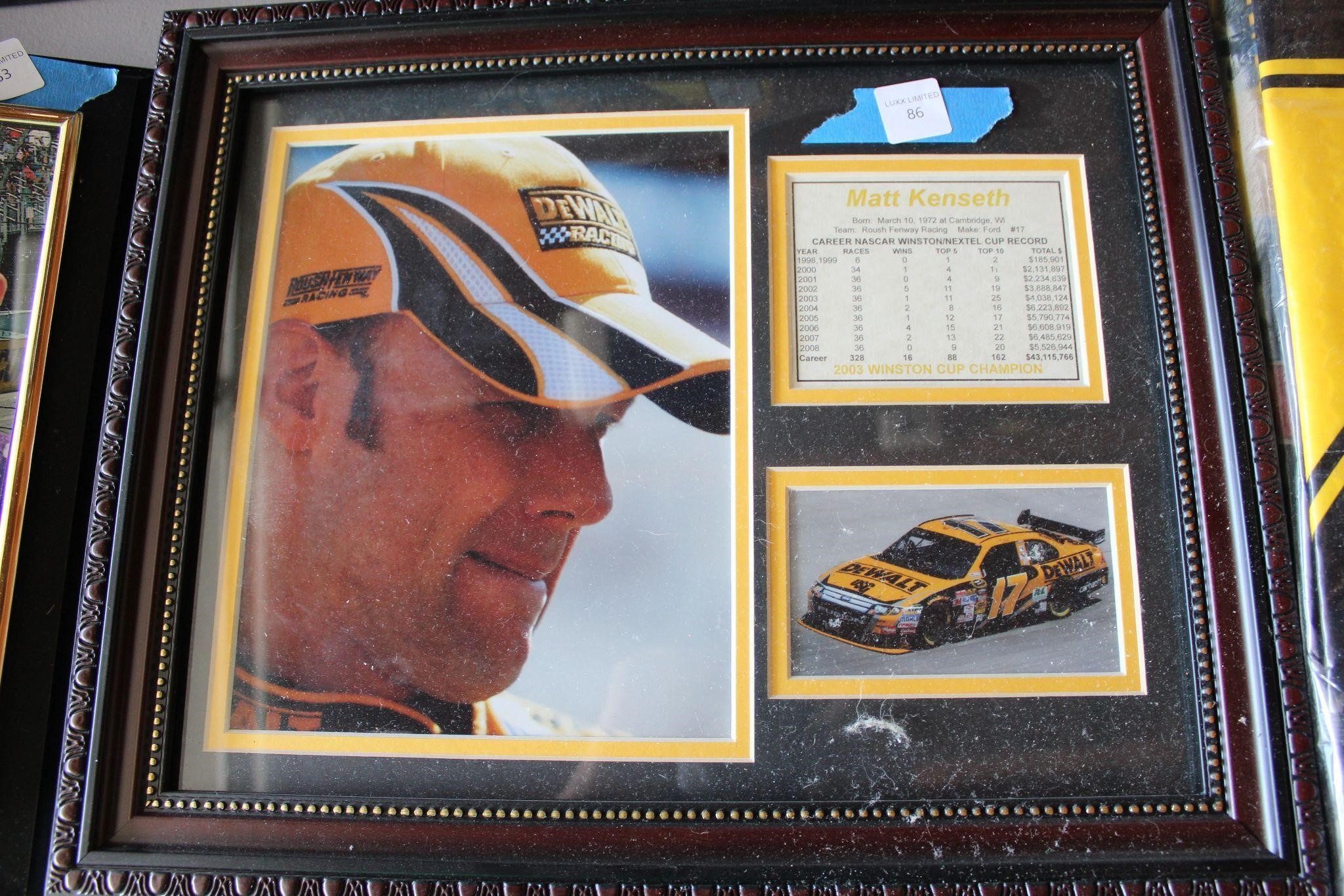 Matt Kenseth Career Stats Frame