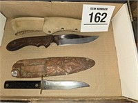 Hammer knives (2) w/ sheaths - lgst 6" blade