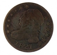 1821 Capped Bust Silver Dime *Toned/Beauty
