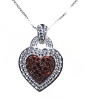 Natural 1/4 ct Red Diamond Heart Necklace