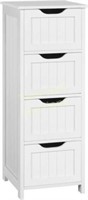 Yaheetech Bathroom Cabinet with 4 Drawers  White