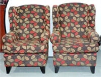 Pair Modern Wing Back / Draft Chairs