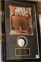 Willie Mays signed ball in shadowbox frame w/ COA