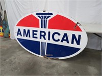 American Double Sided Porcelain Sign