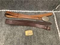 Leather Belts and Belt Buckle Bundle