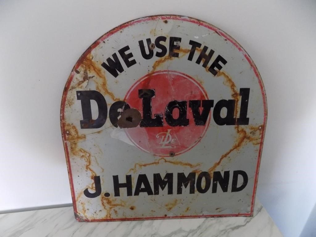 Vintage Metal DeLaval Metal Sign 14"