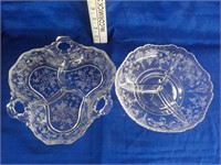 2 Div. Cambridge Rosepoint dishes
