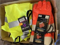 PVC Dipped Gloves, Hi Viz Yellow Vest