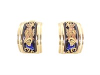 Hermes Enamel Fish Clip On Earrings