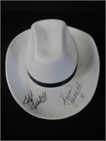 JEFF AND KAREN JARRETT SIGNED HAT TNA JSA