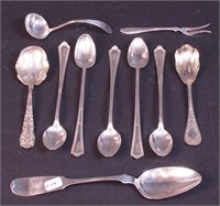 Ten pieces of sterling silver flatware