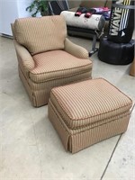 Lovely Upholstered Chair and Ottoman Chair has