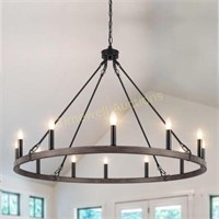 ETONIMERR Black Wagon Wheel Chandelier 38