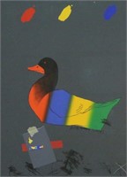 RAYMOND SAUNDERS PRINT "DUCK OUT OF WATER"
