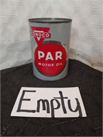 Vintage Conoco Par Motor Oil 1qt Metal Can