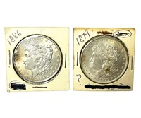 1879 & 1886 SILVER MORGAN DOLLARS