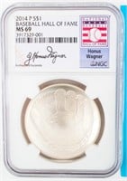 Coin 2014 Baseball Hall of Fame $1 MS69