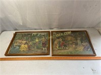 Pair of Victorian framed lithos