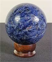 Natural Sodalite Quartz Sphere w/ Stand
