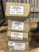Roofing nails in boxes