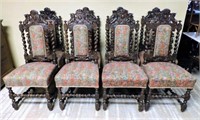 Louis XIII Style Oak Barley Twist Chairs.