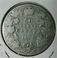 1910 Canada silver half dollar